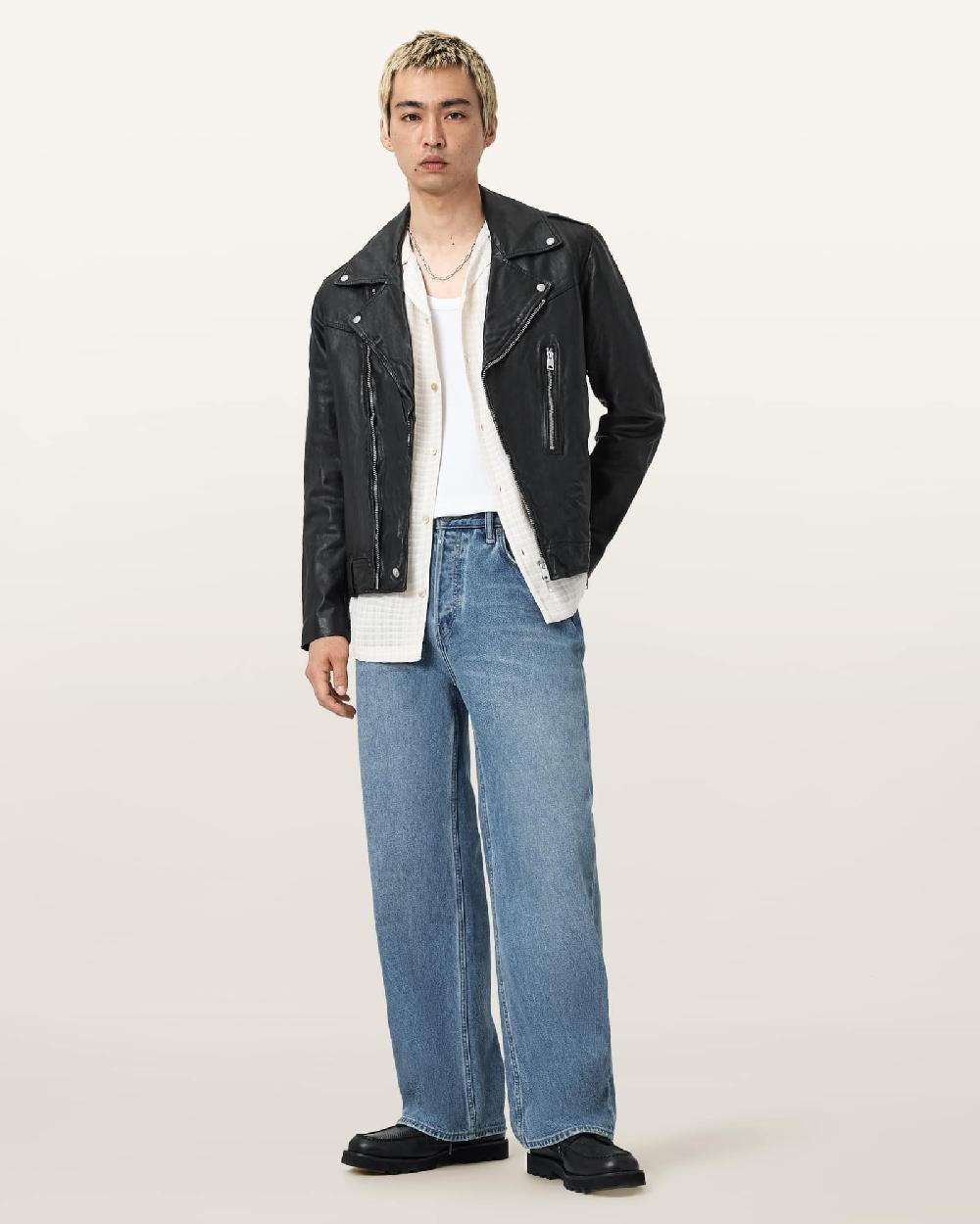 All Saints Comet Biker Leather Jacket Black