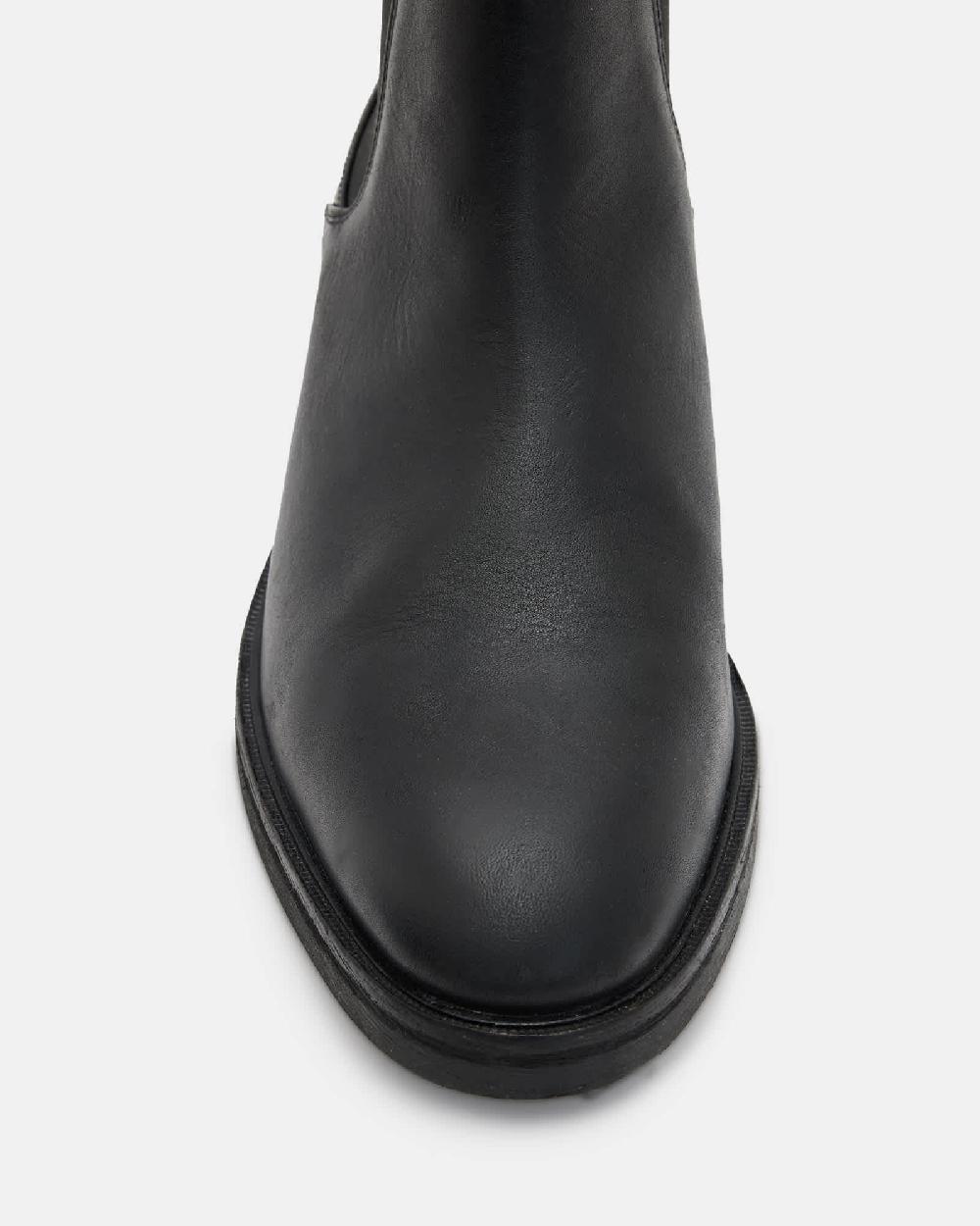 All Saints Creed Leather Chelsea Boots Black