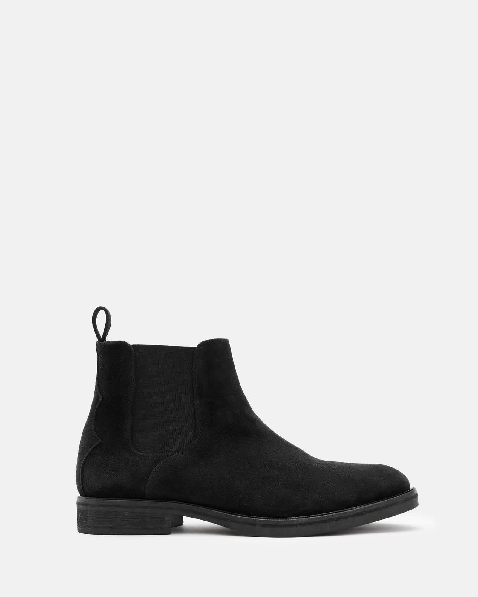 All Saints Creed Suede Chelsea Boots Black