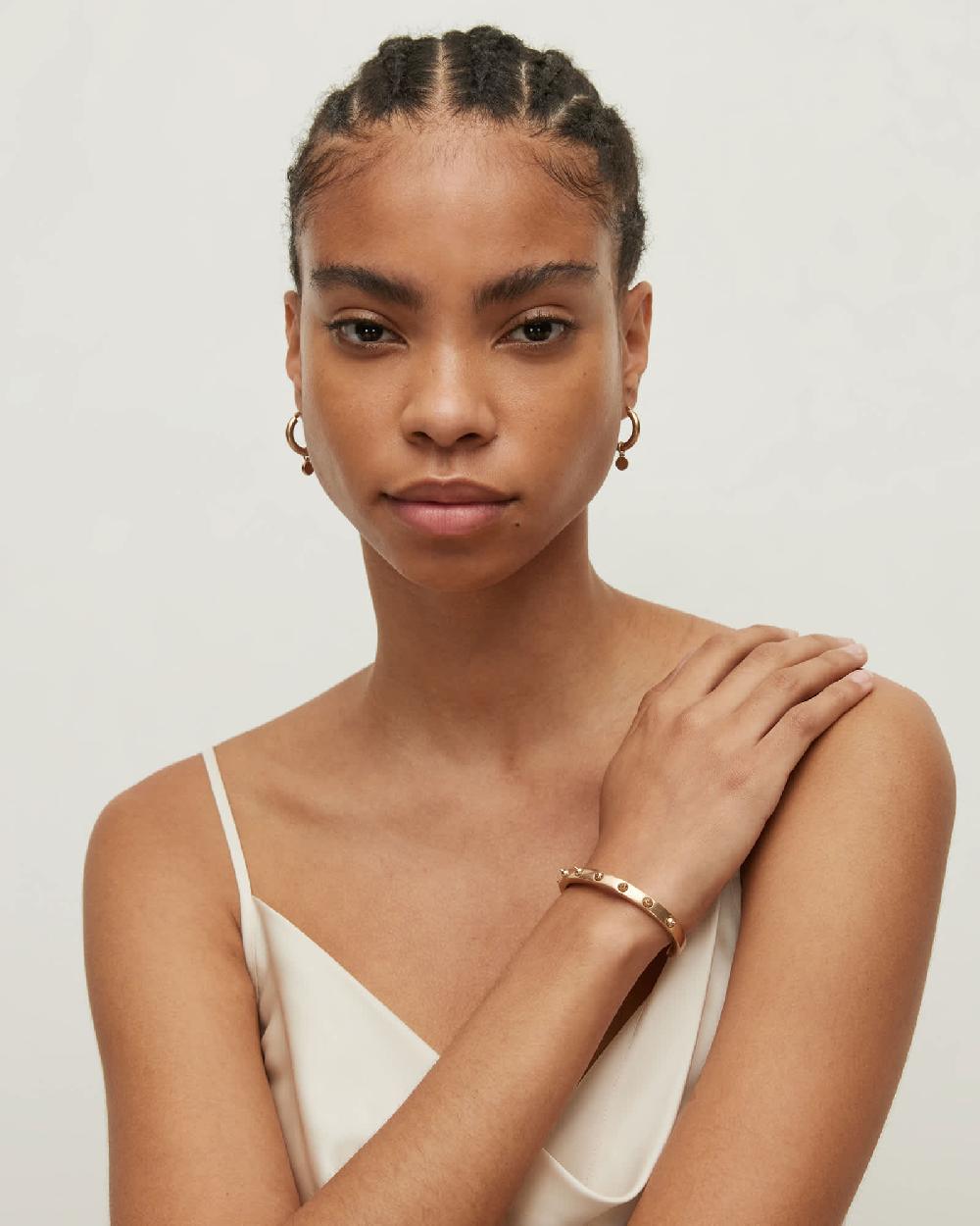 All Saints Dana Studded Cuff Bracelet Warm Brass