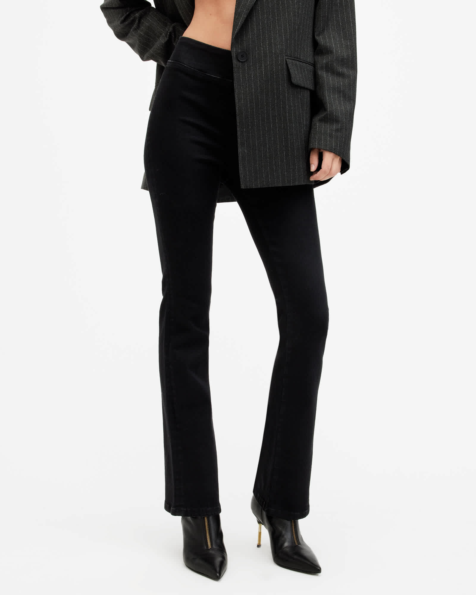 All Saints Dani Stretch Denim Bootcut Jeans Black