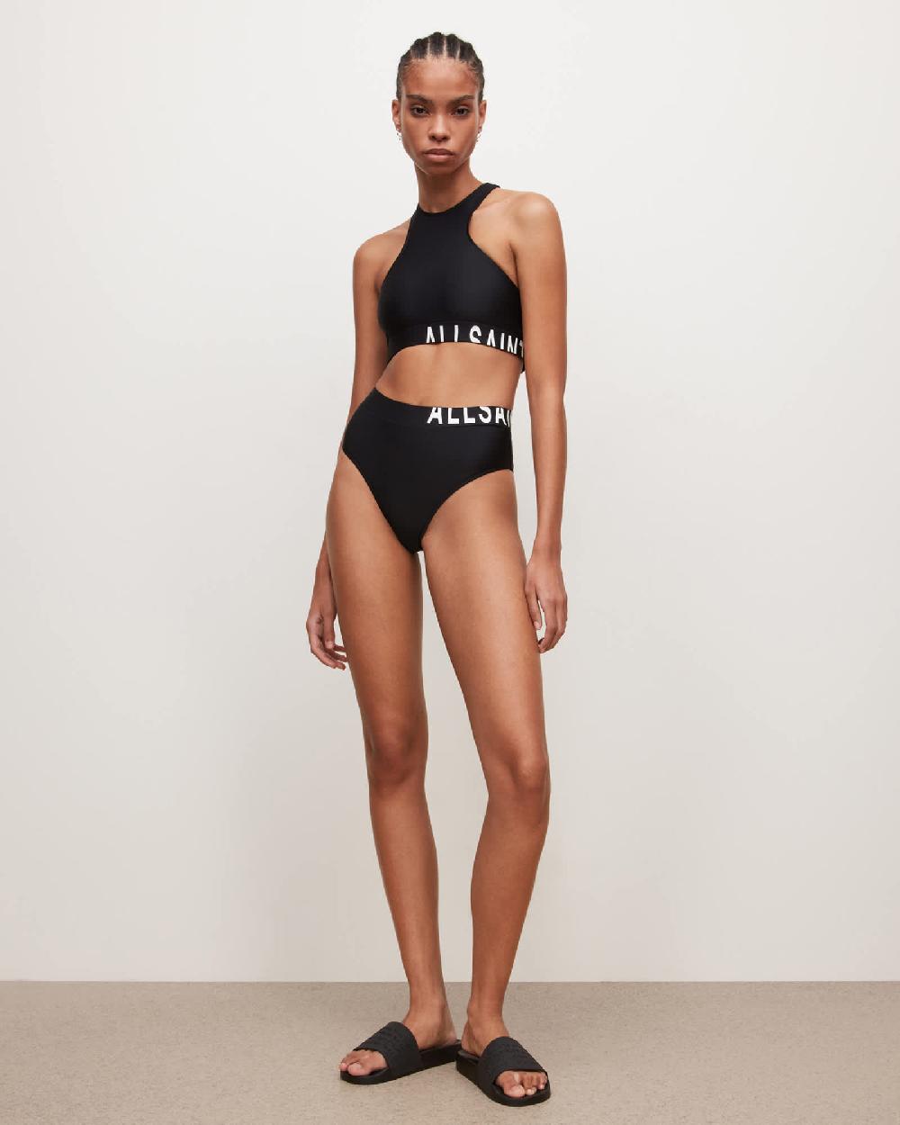 All Saints Dara Racer Bikini Top Black