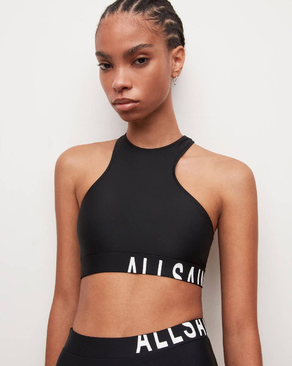 All Saints Dara Racer Bikini Top Black