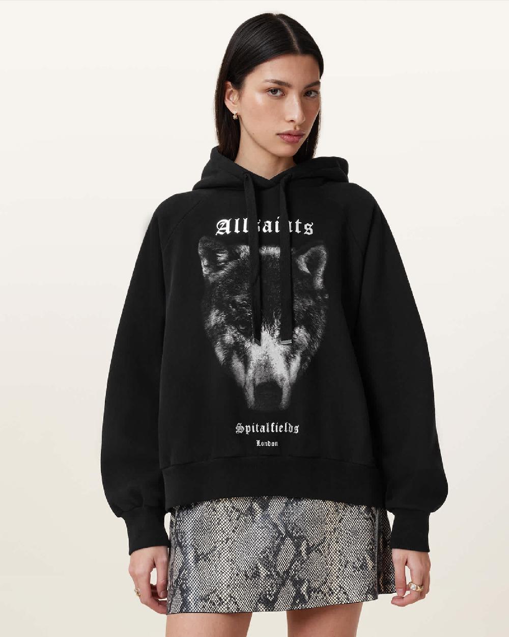 All Saints Dawn Talon Oversized Hoodie Black