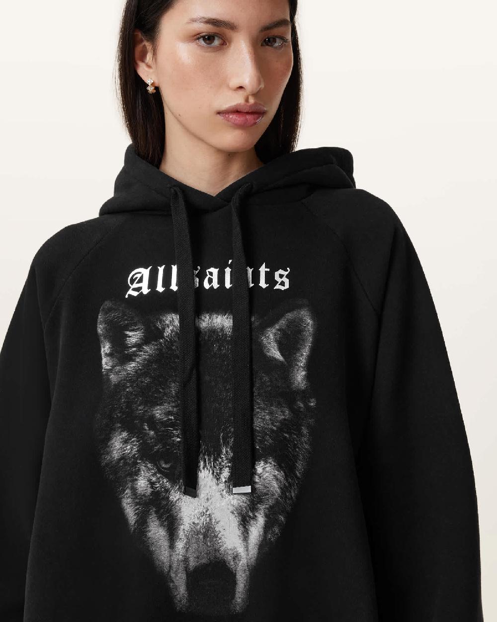All Saints Dawn Talon Oversized Hoodie Black