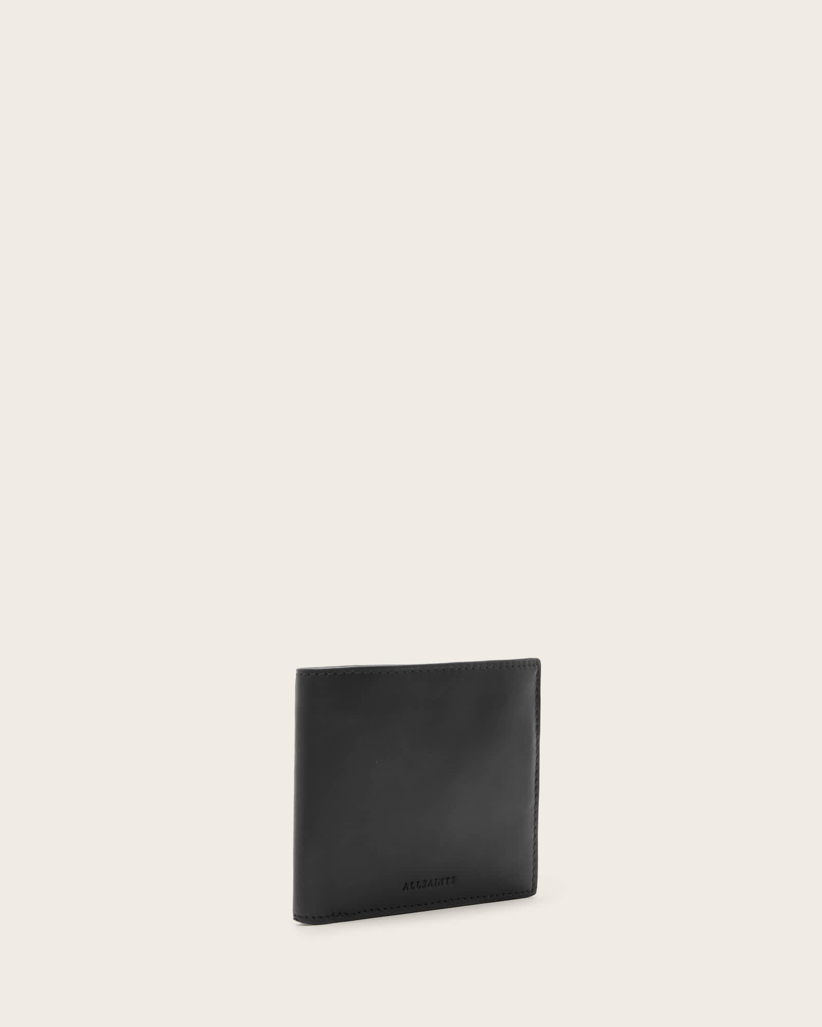 All Saints Delph Bi-Fold Leather Wallet Black
