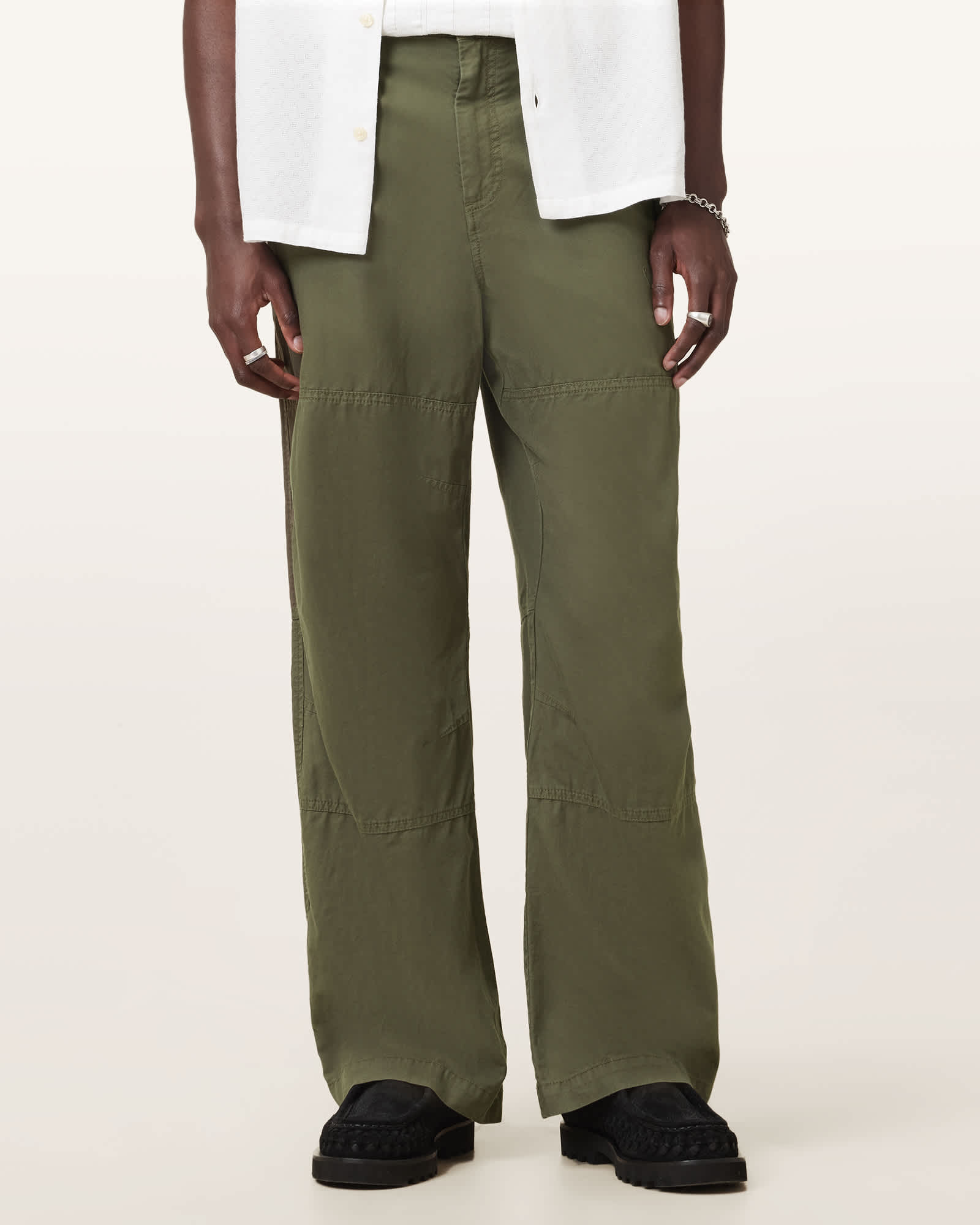 All Saints Depot Oversized Pants Khaki Green