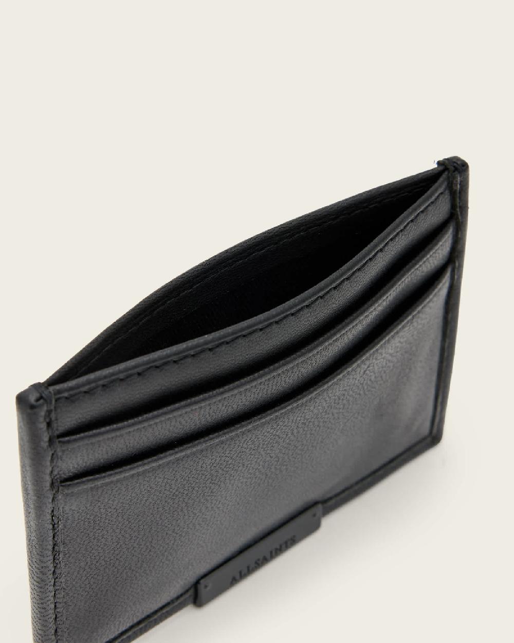 All Saints Dove Leather Cardholder Wallet Black