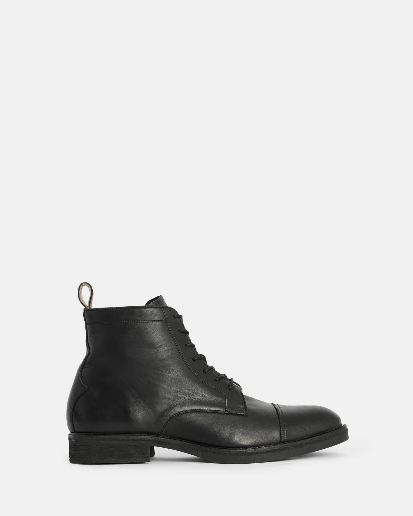 All Saints Drago Leather Lace Up Boots Black