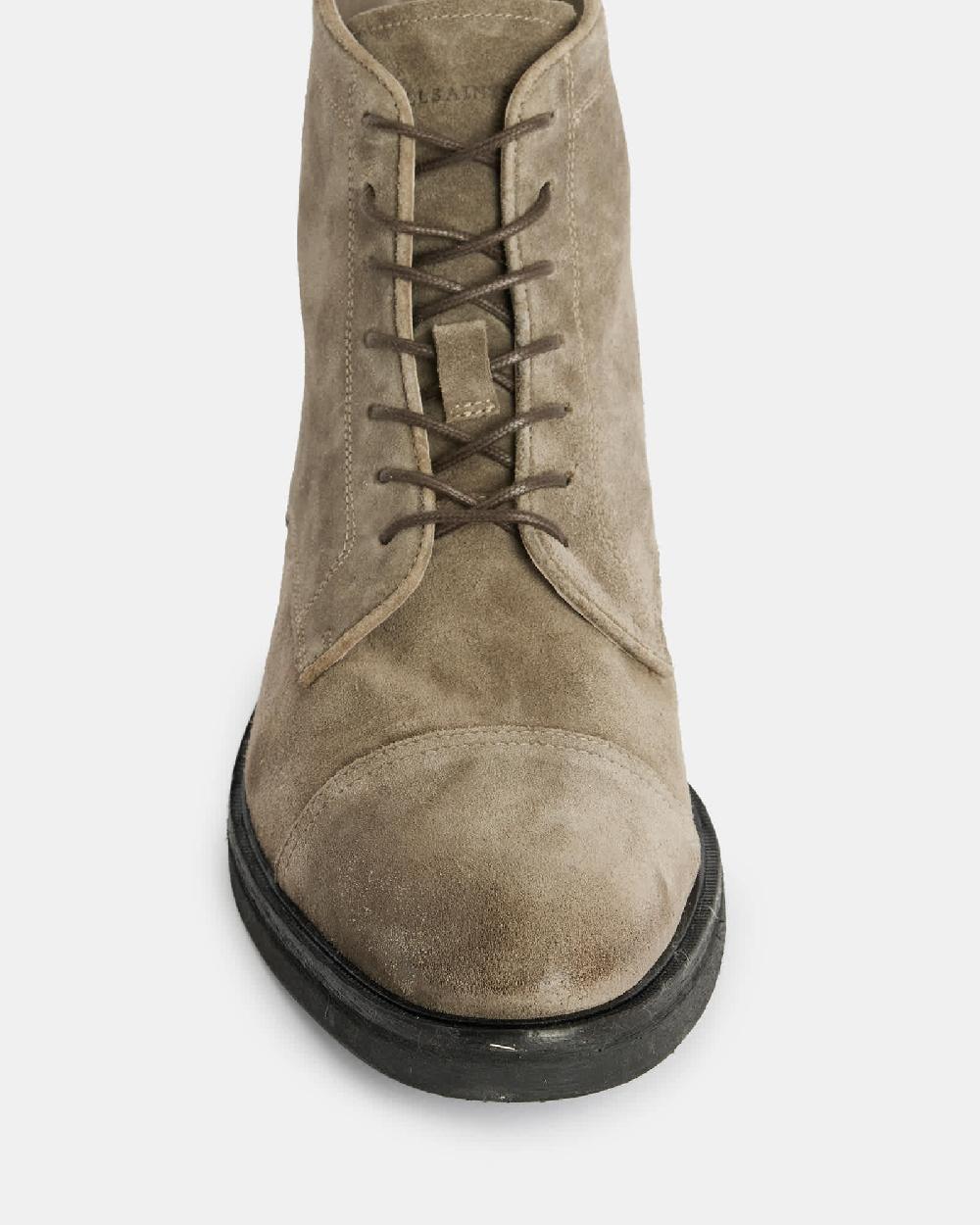 All Saints Drago Suede Lace Up Boots Khaki