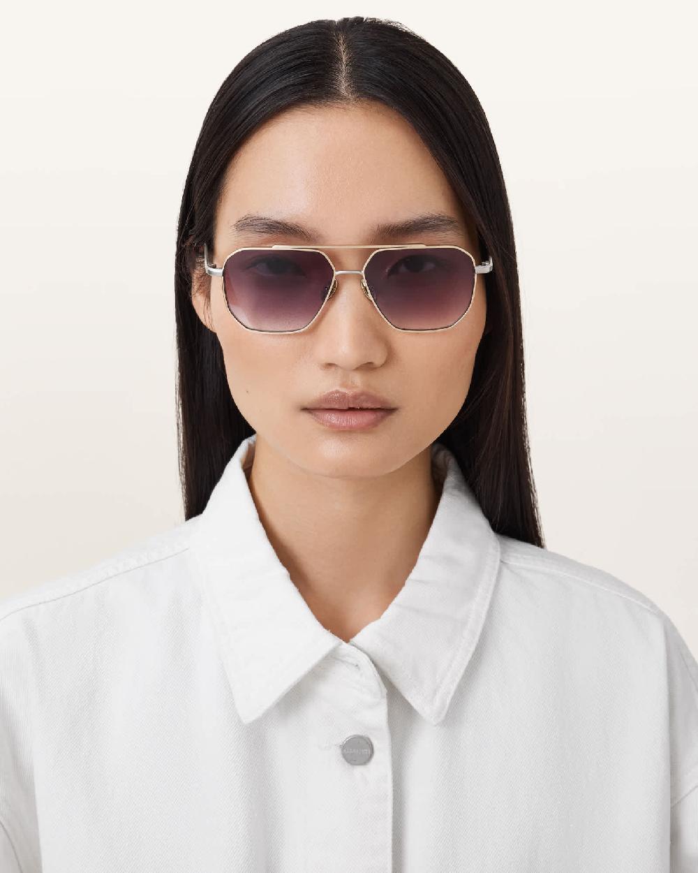 All Saints Dune Navigator Sunglasses Warm Brass