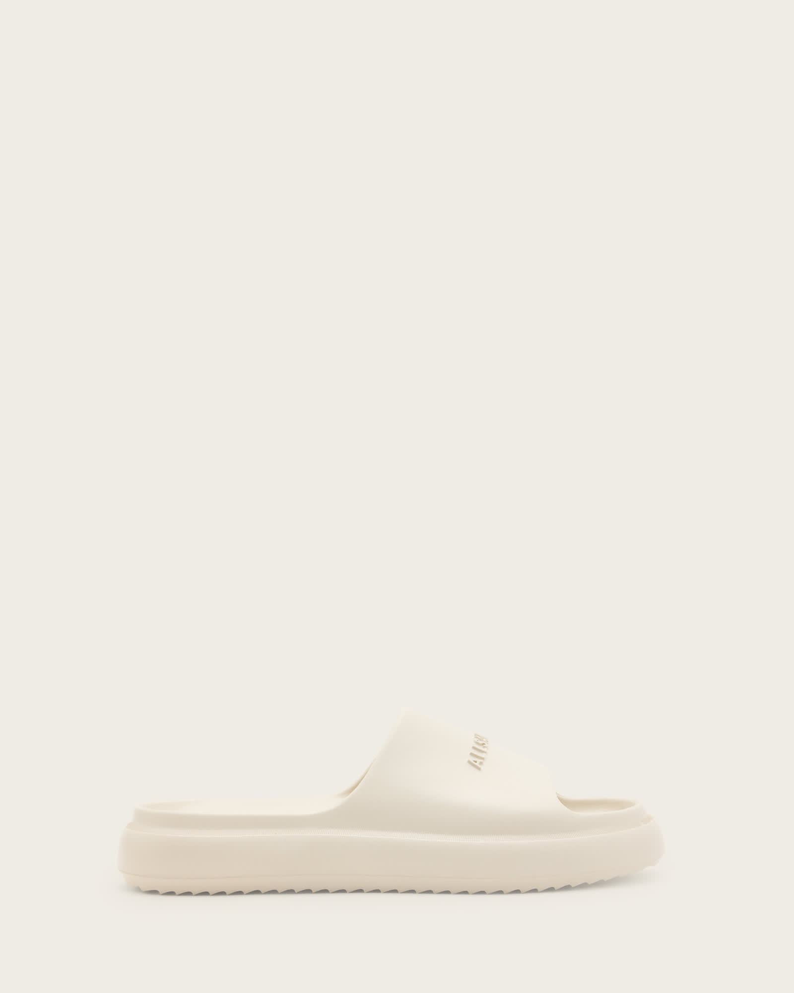 All Saints Dune Slip On Logo Sliders Chalk White