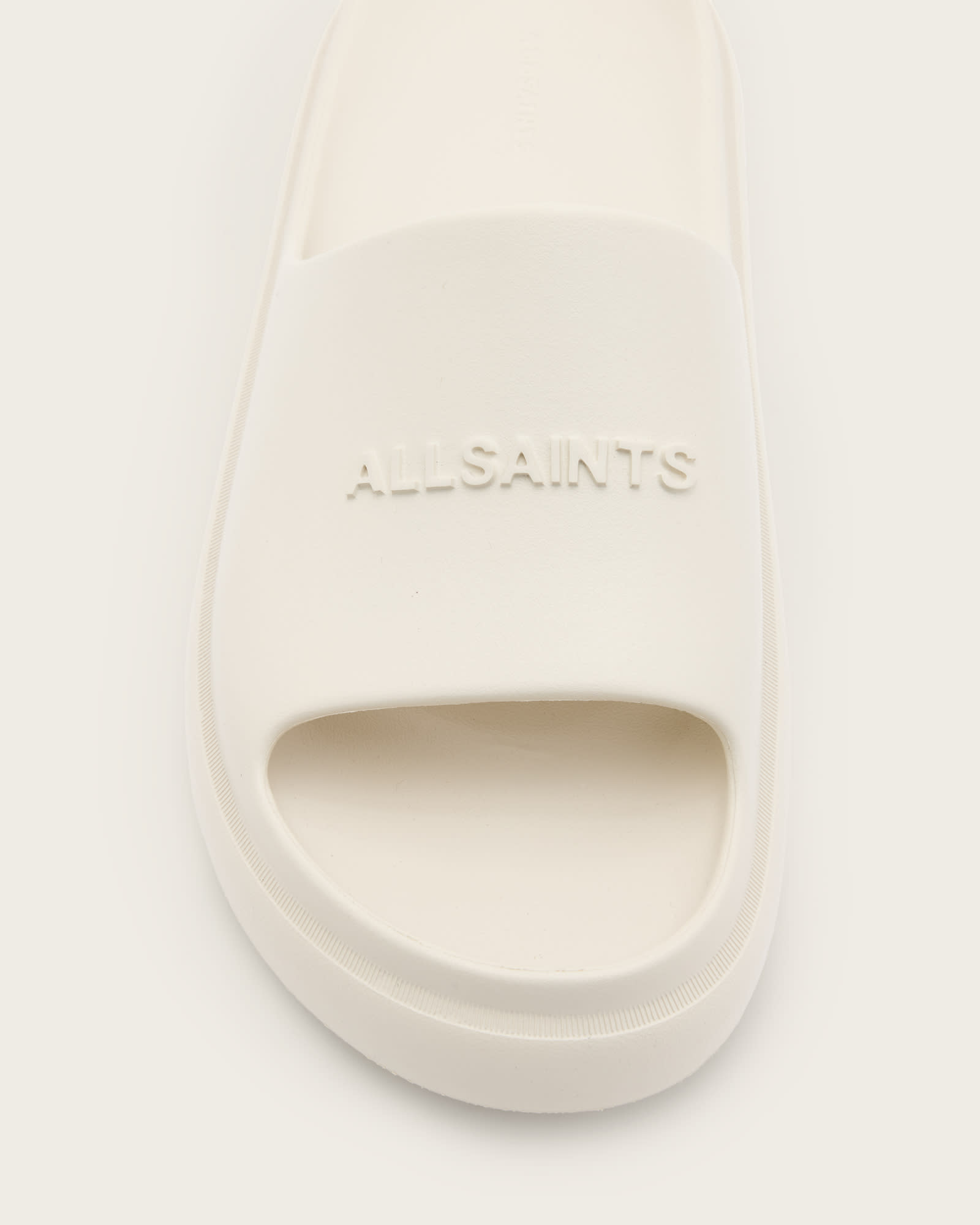 All Saints Dune Slip On Logo Sliders Chalk White