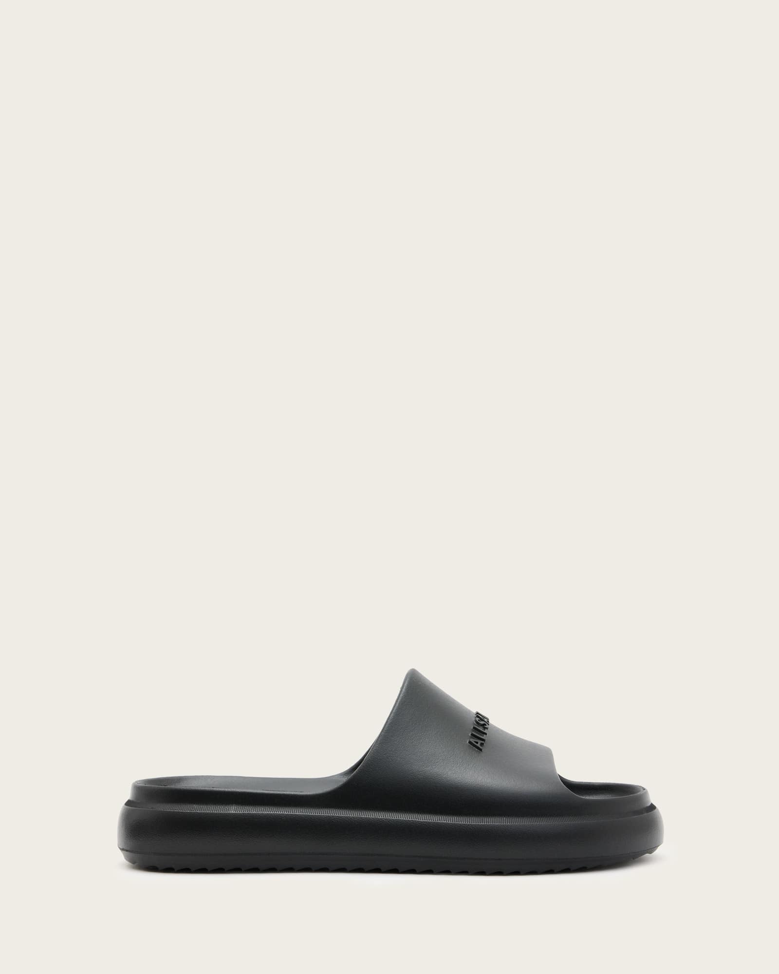 All Saints Dune Slip On Logo Slides Black
