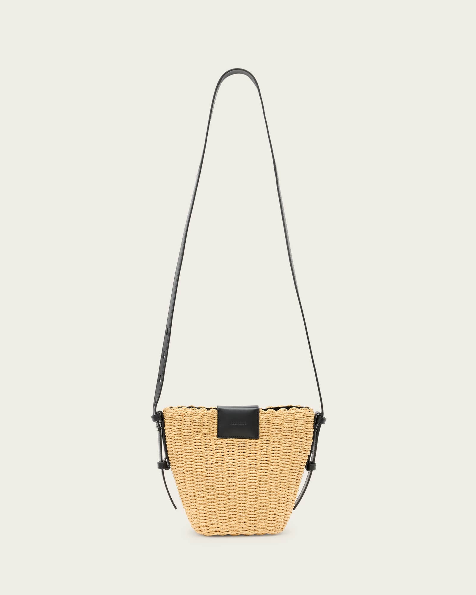 All Saints Ebro Woven Straw Cross Body Bag Natural