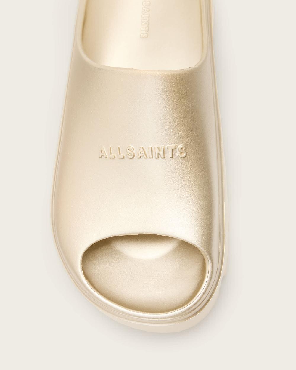All Saints Eclipse Flatform Logo Sliders Gold