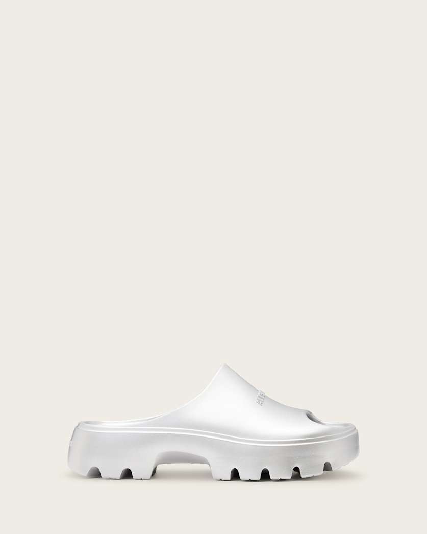 all saints Eclipse Flatform Logo Sliders Silver