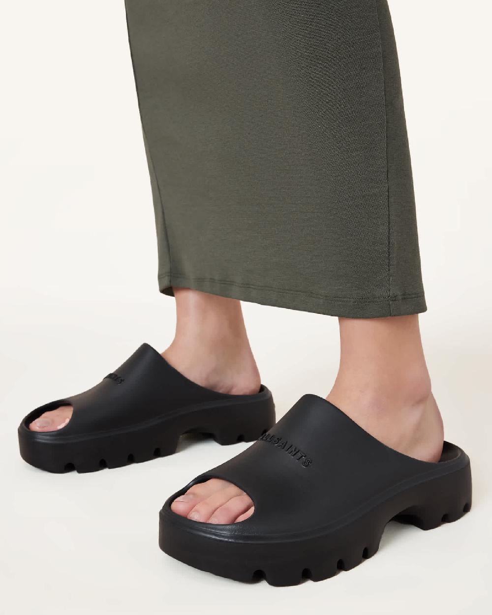 All Saints Eclipse Flatform Logo Slides Black