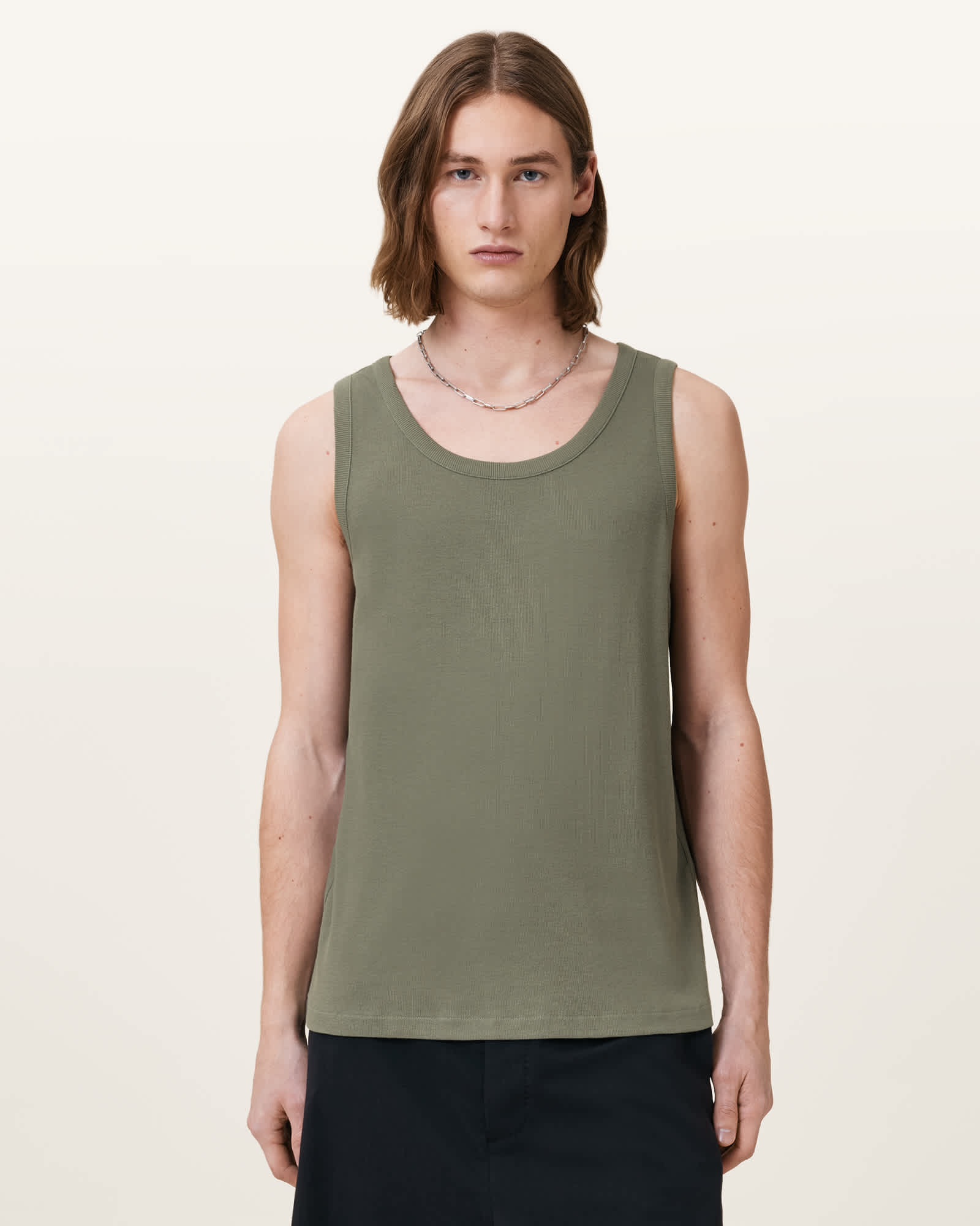 All Saints Edwards Textured Vest Eden Green