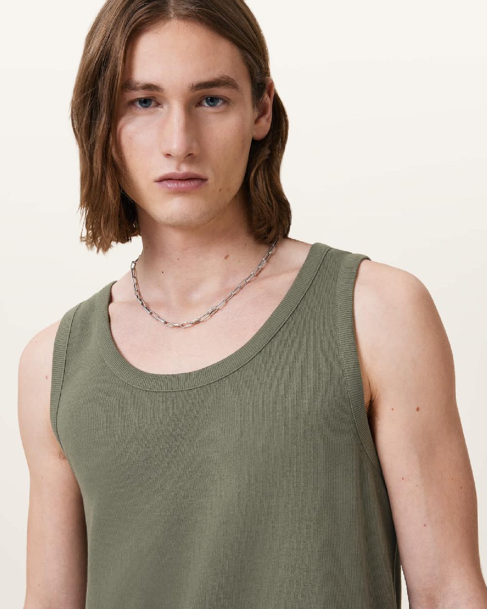 All Saints Edwards Textured Vest Eden Green