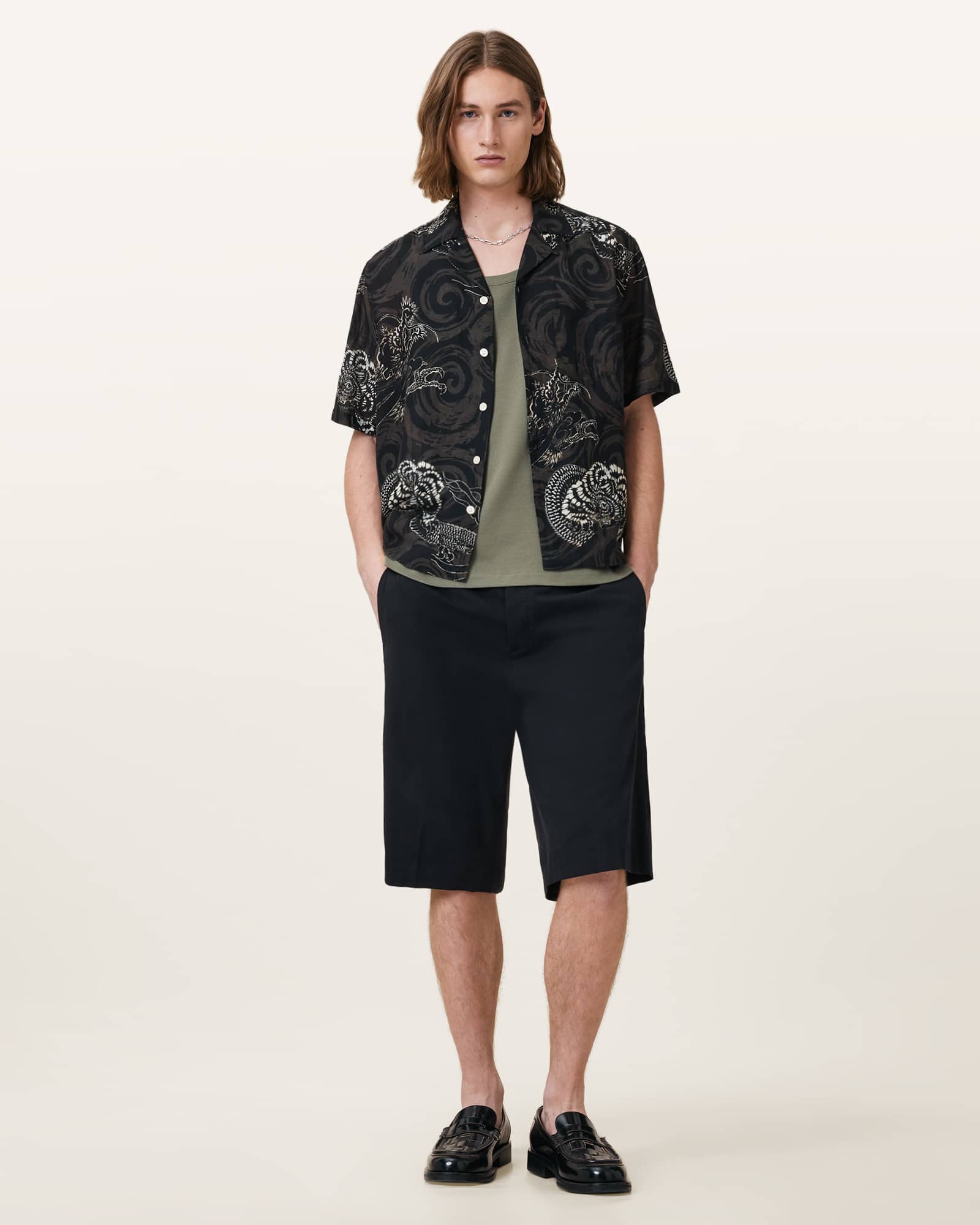 All Saints Edwards Textured Vest Eden Green