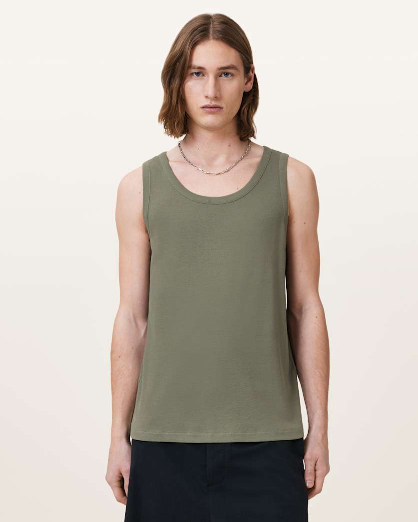 all saints Edwards Textured Vest Eden Green