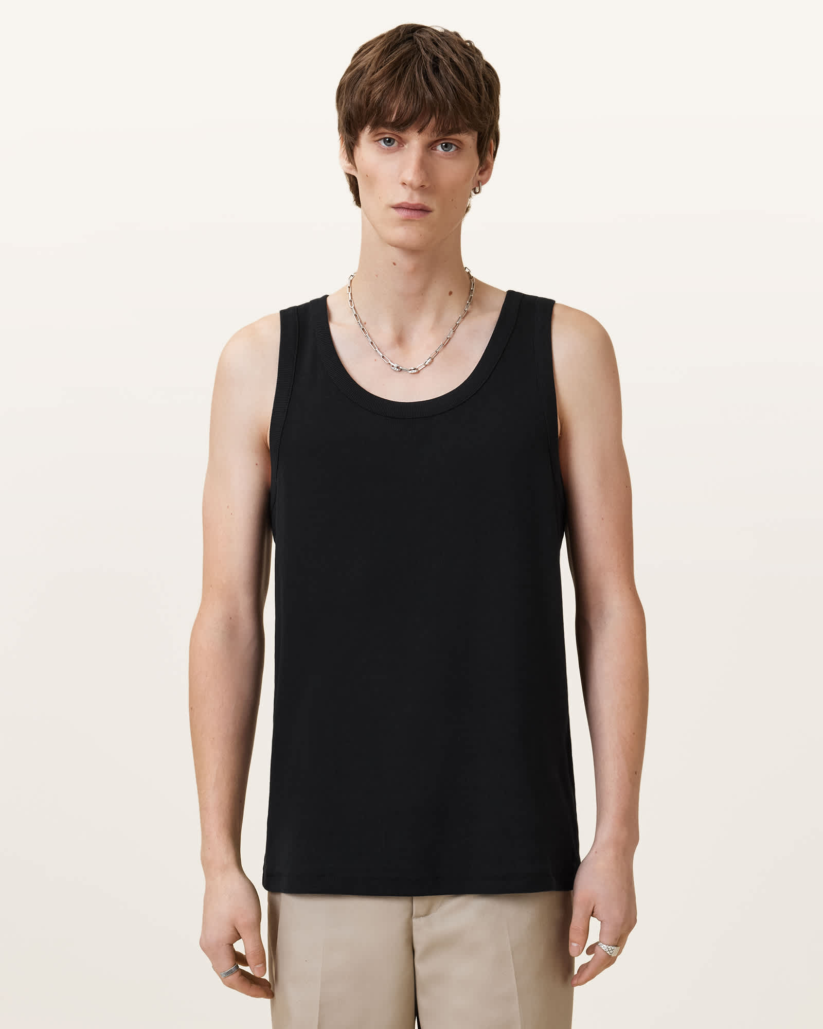 All Saints Edwards Textured Vest Jet Black