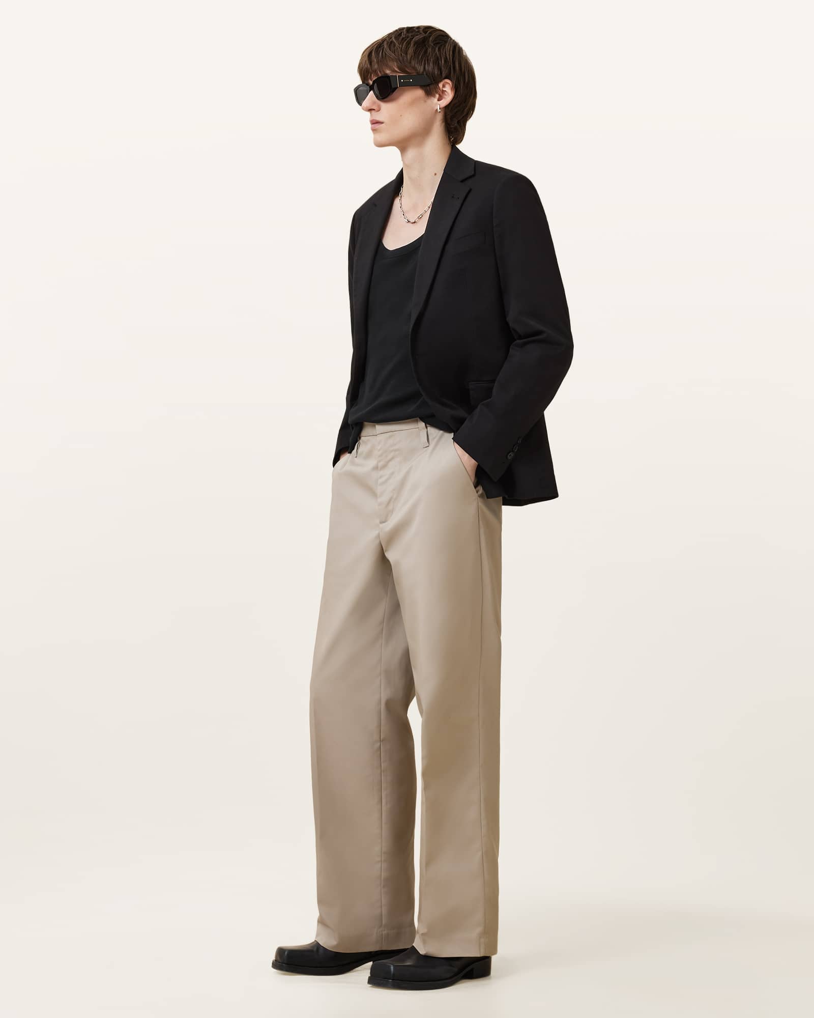 All Saints Edwards Textured Vest Jet Black