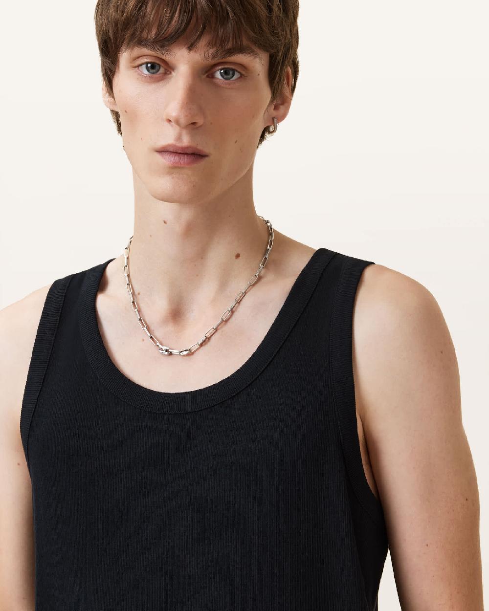 All Saints Edwards Textured Vest Jet Black