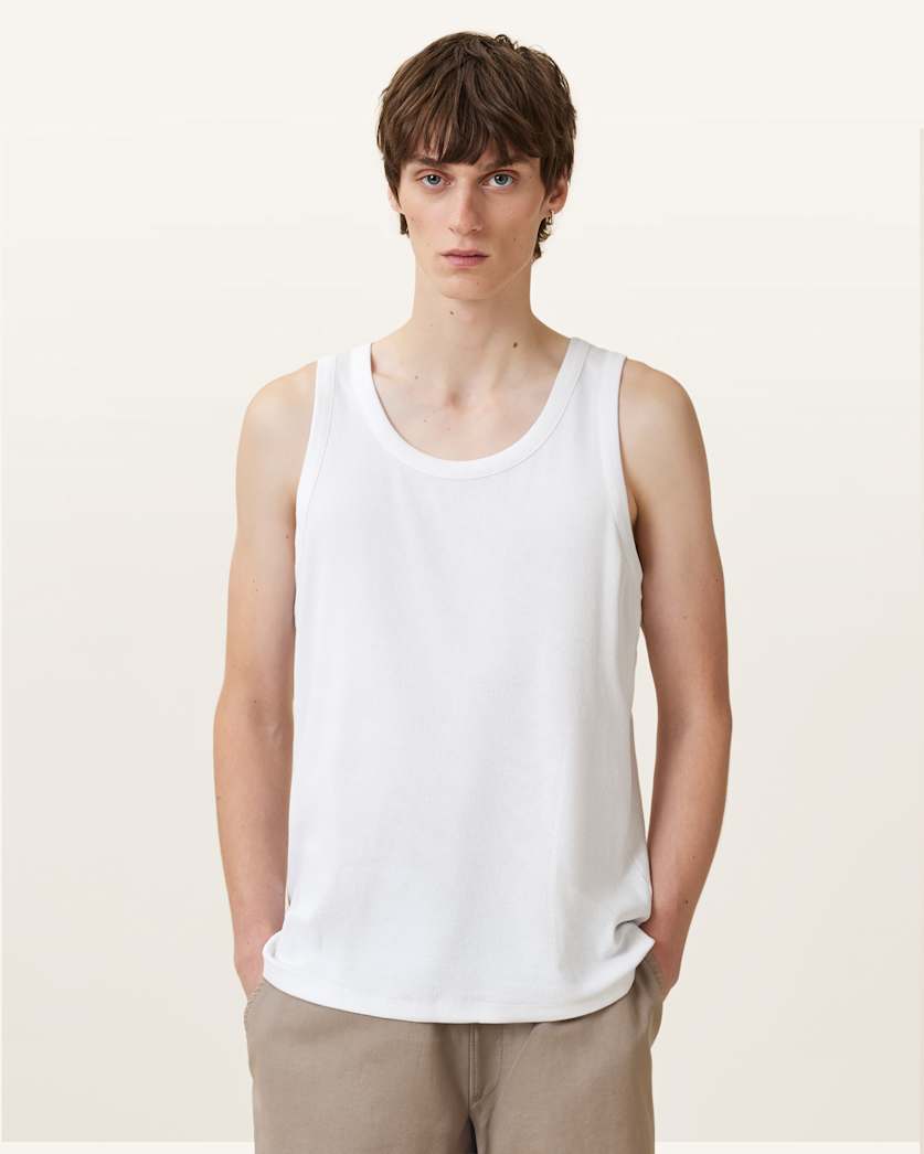 all saints Edwards Textured Vest Optic White