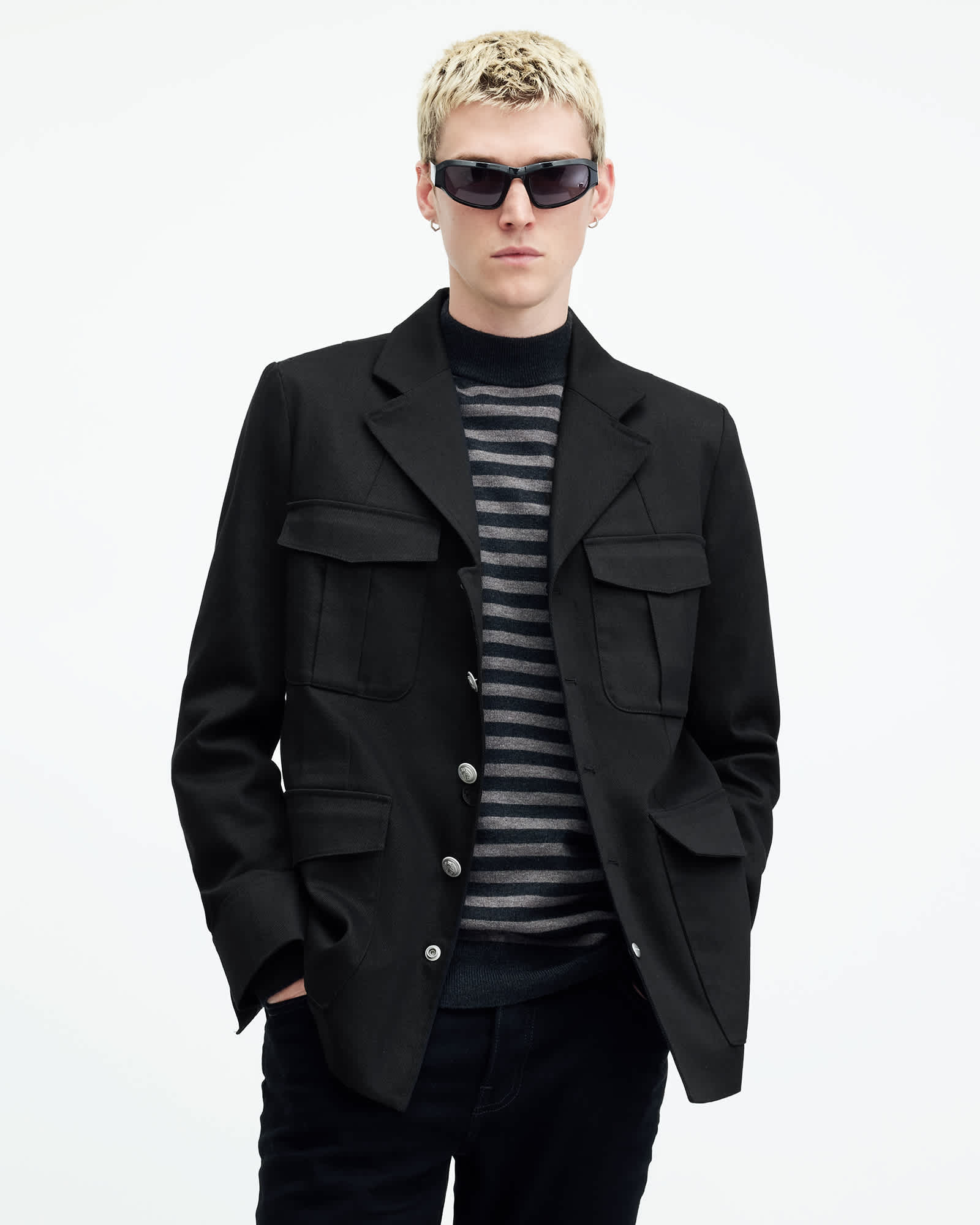 All Saints Eldon Slim Fit Jacket Black