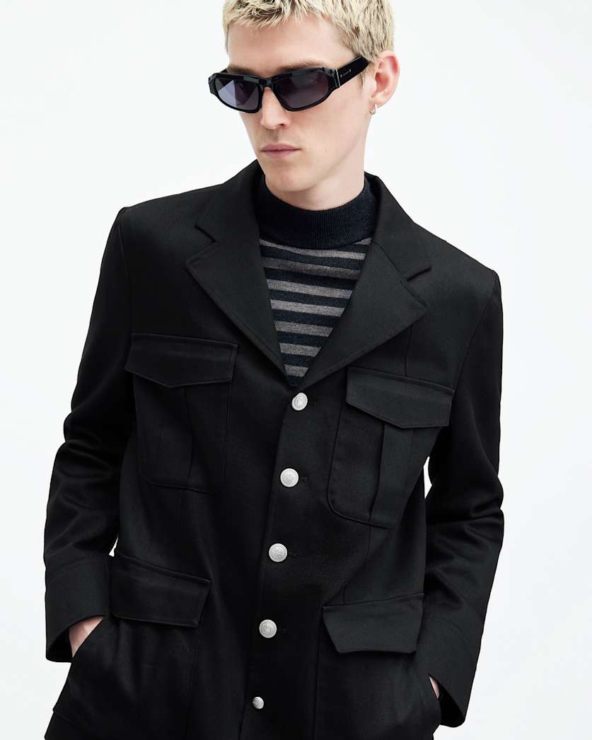 all saints Eldon Slim Fit Jacket Black