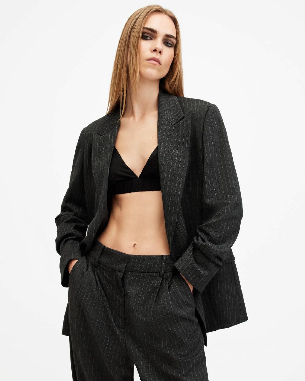 All Saints Ella V-Neck Adjustable Bralette Black