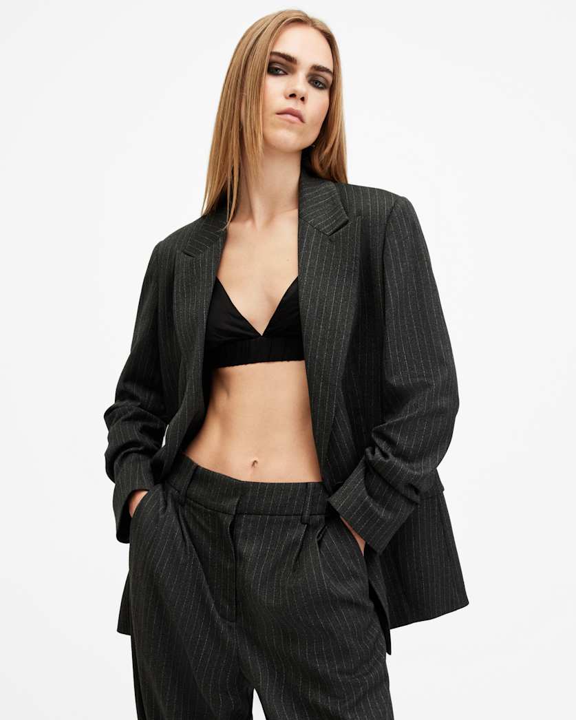 all saints Ella V-Neck Adjustable Bralette Black