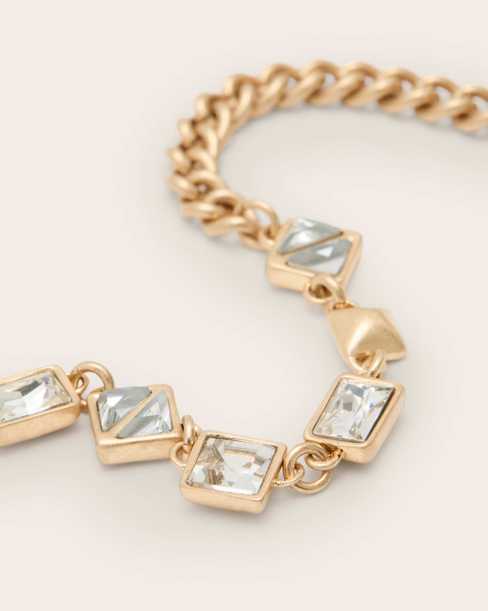 All Saints Elora Box Chain Necklace Warm Brass