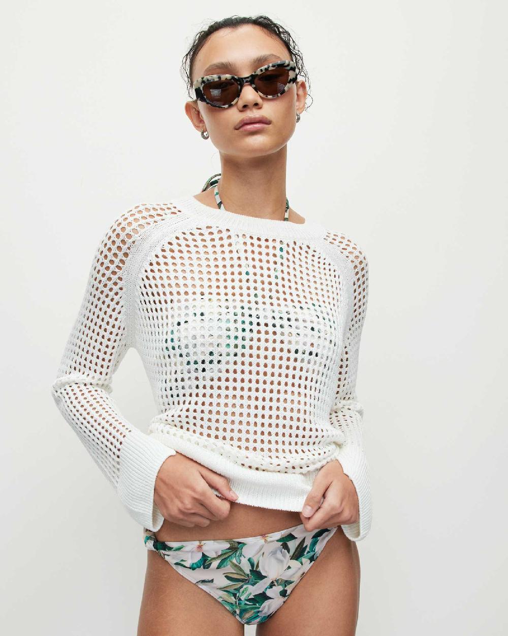 All Saints Esme Alessandra Bikini Top Chalk White