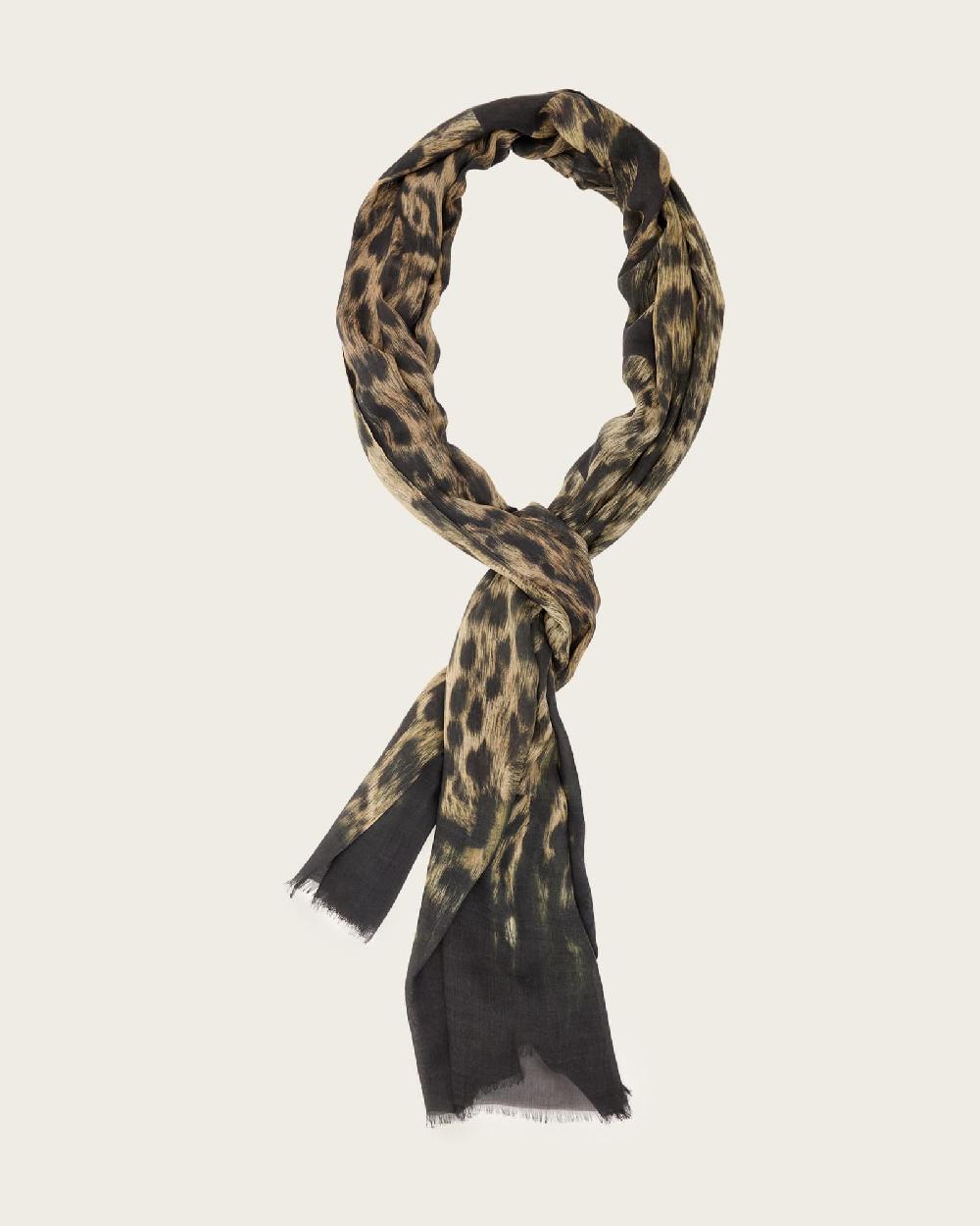 All Saints Evia Leopard Print Sarong Brown