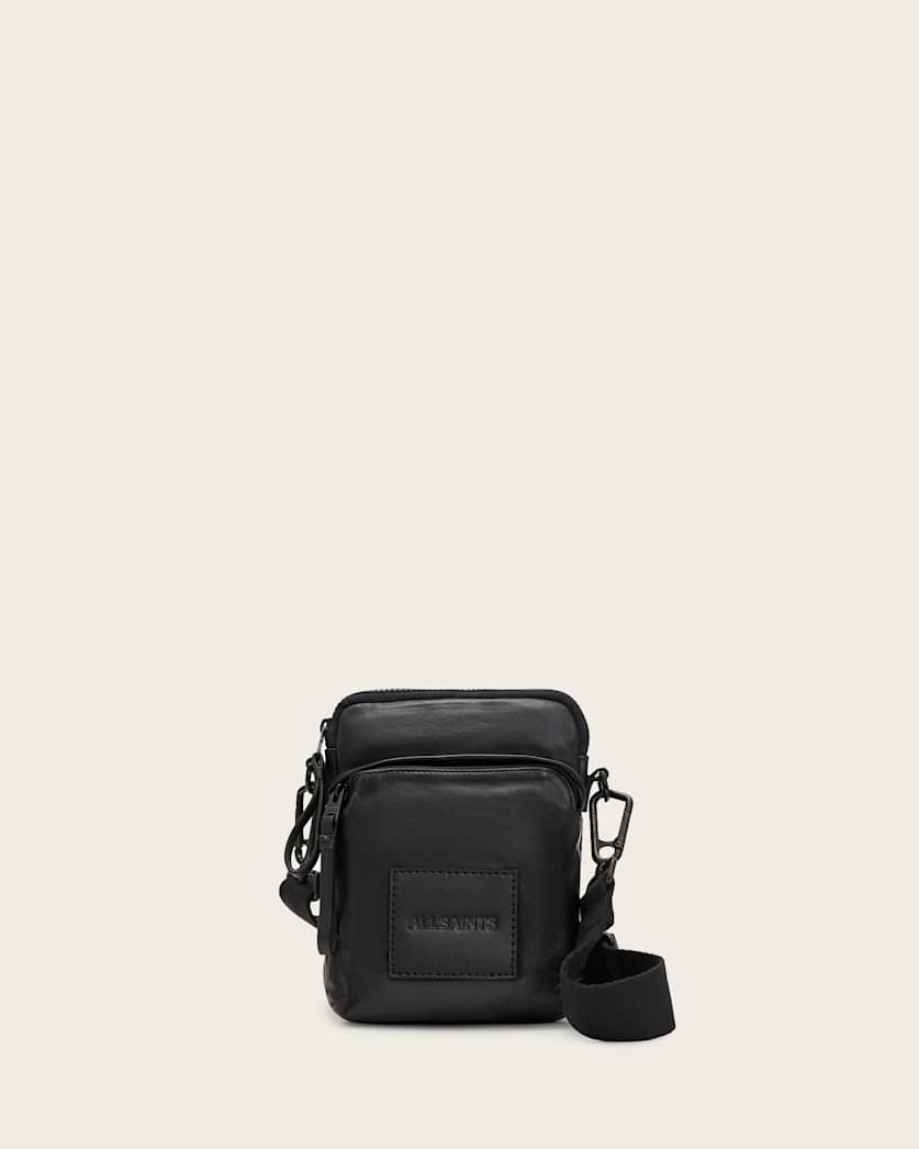 all saints Falcon Leather Pouch Bag Black