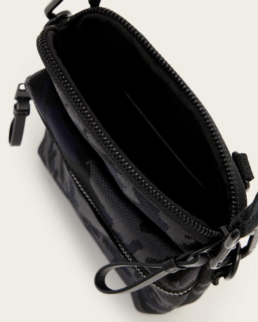 All Saints Falcon Recycled Pouch Bag Camo Blue