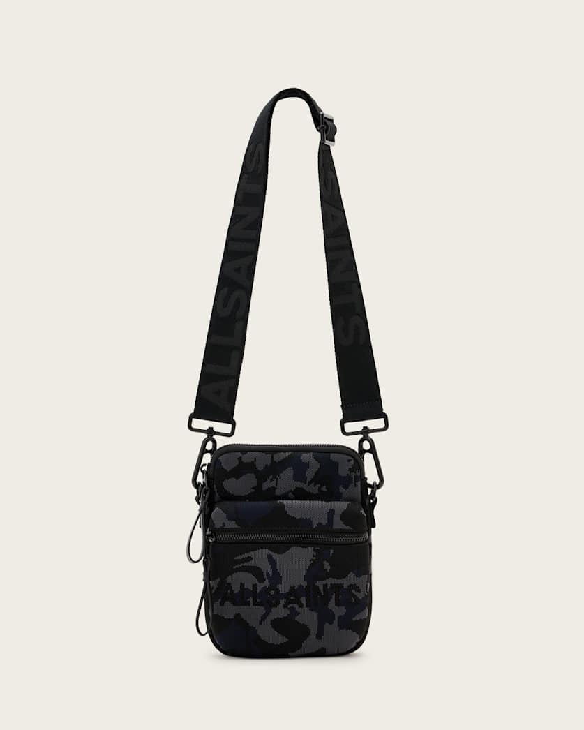 all saints Falcon Recycled Pouch Bag Camo Blue