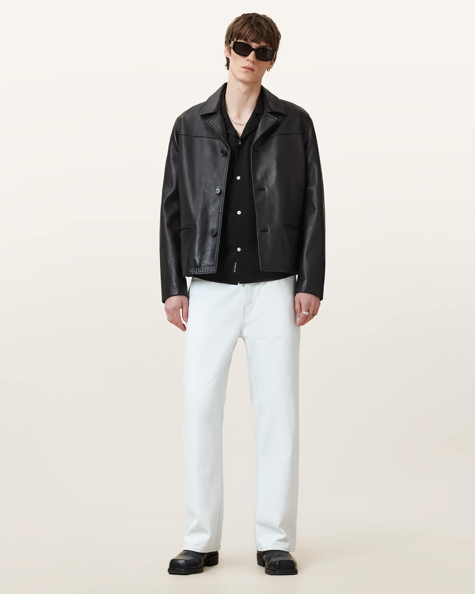 All Saints Farley Short Sleeve Shirt Black