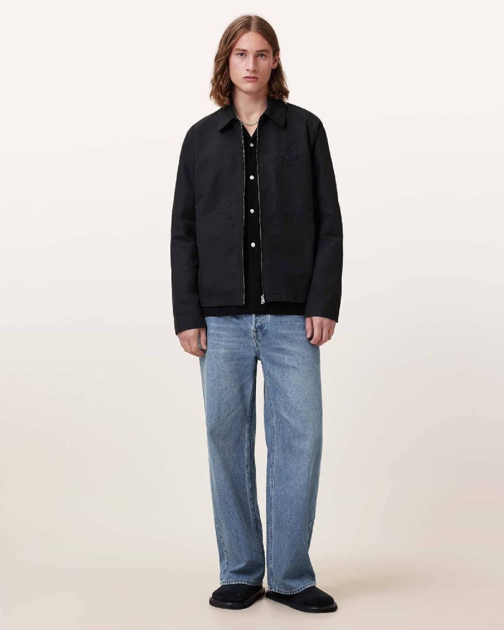 All Saints Fenway Tierra Embroidered Jacket Black