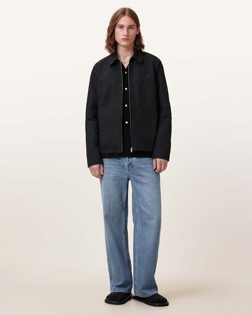 all saints Fenway Tierra Embroidered Jacket Black