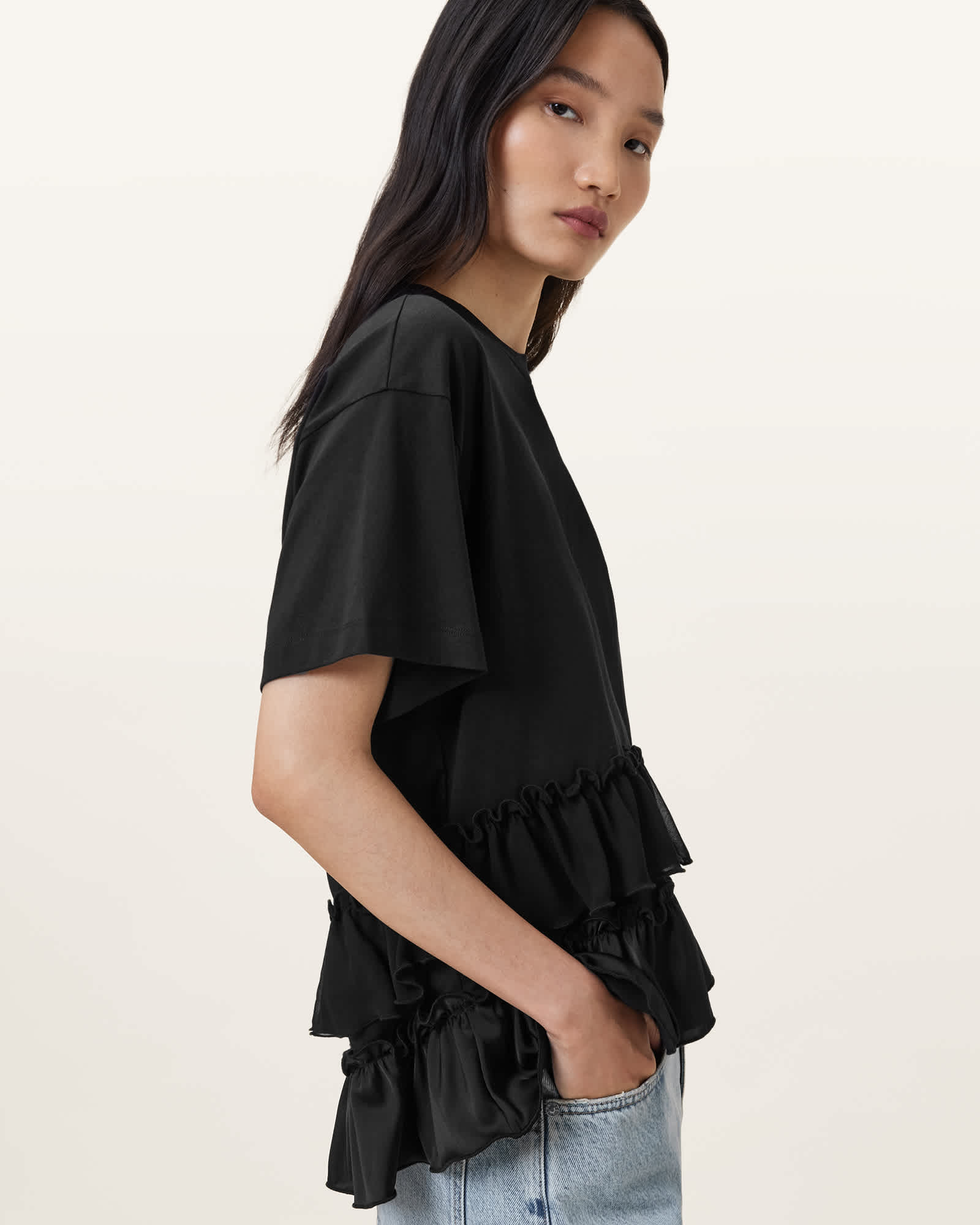 All Saints Feyre Relaxed Fit T-Shirt Black