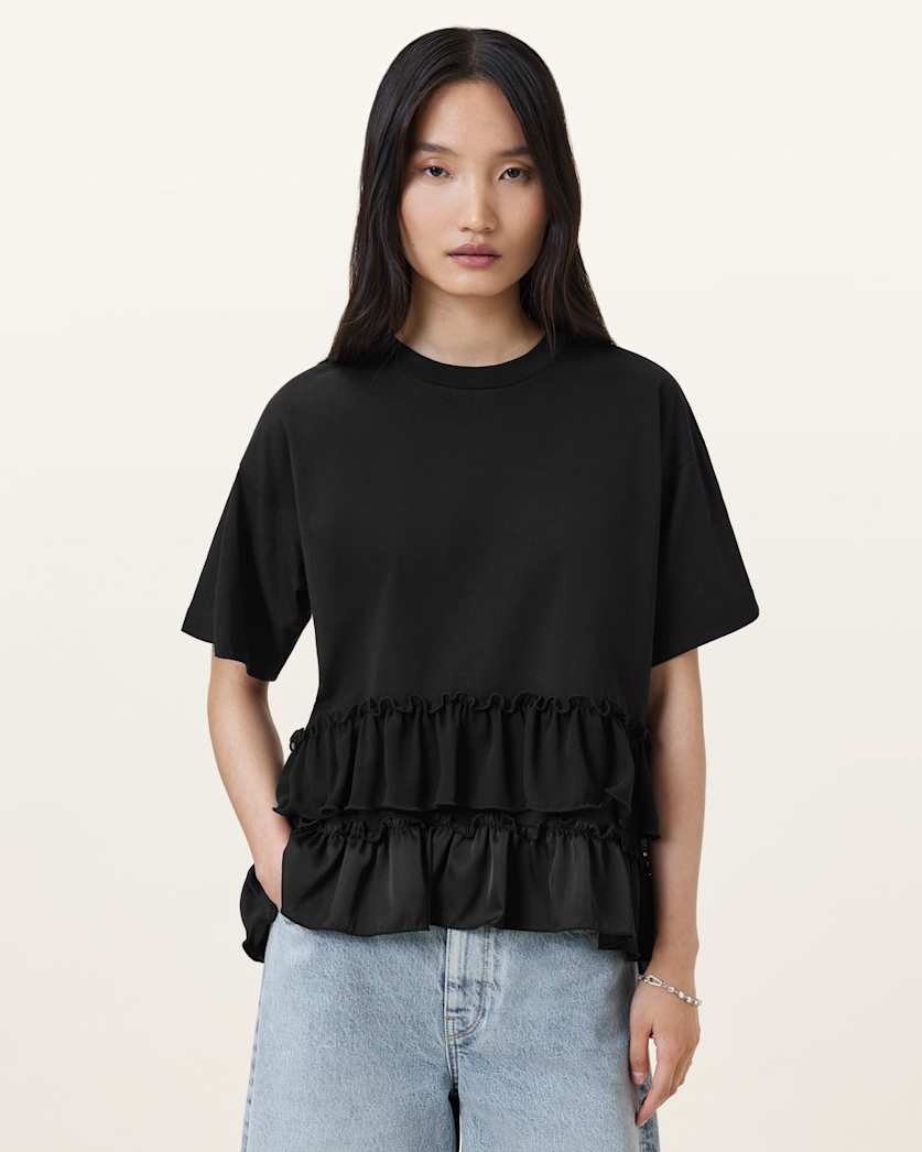 all saints Feyre Relaxed Fit T-Shirt Black