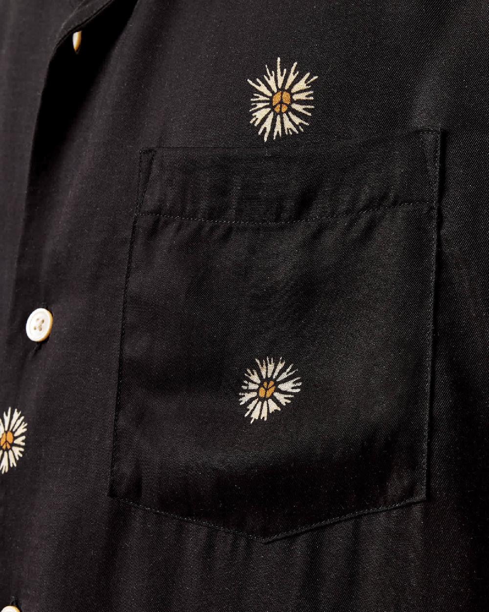 All Saints Fleur Peace Linen Shirt Jet Black