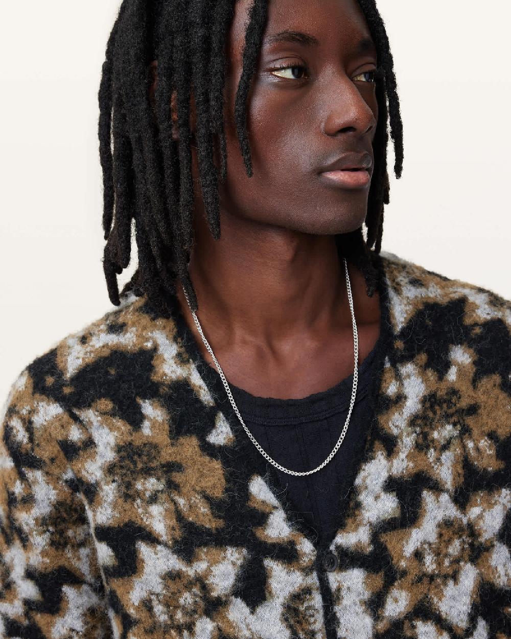 All Saints Florelle Jacquard Cardigan Black/Brown