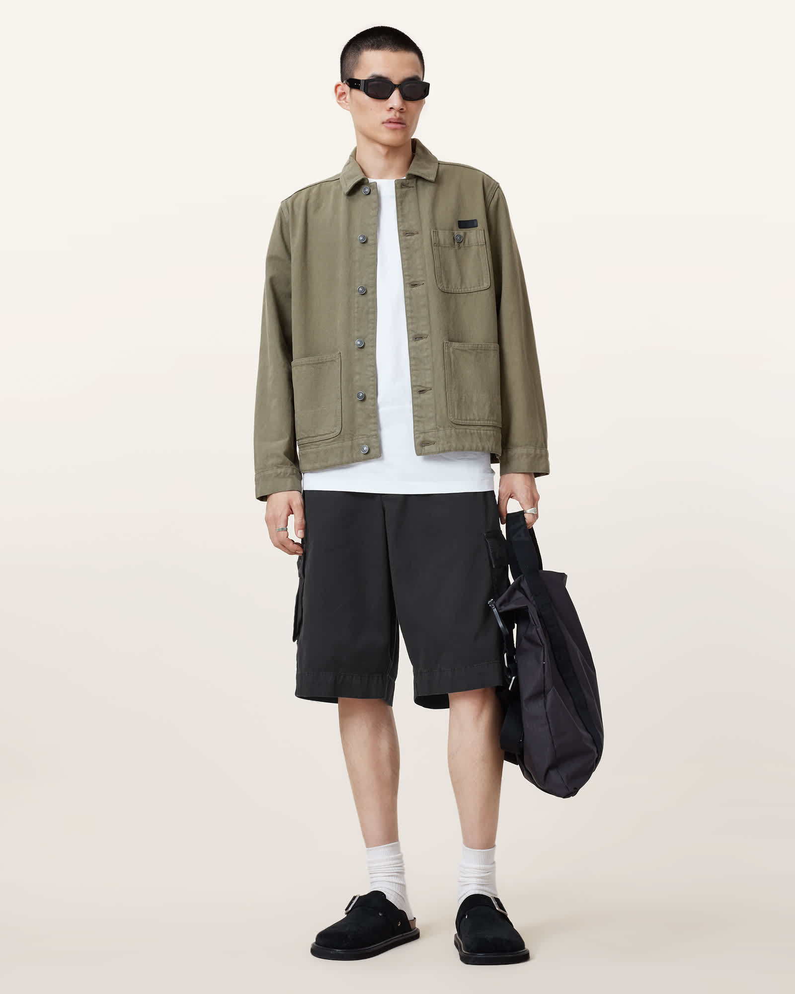 All Saints Flynn Cargo Shorts Koto Black