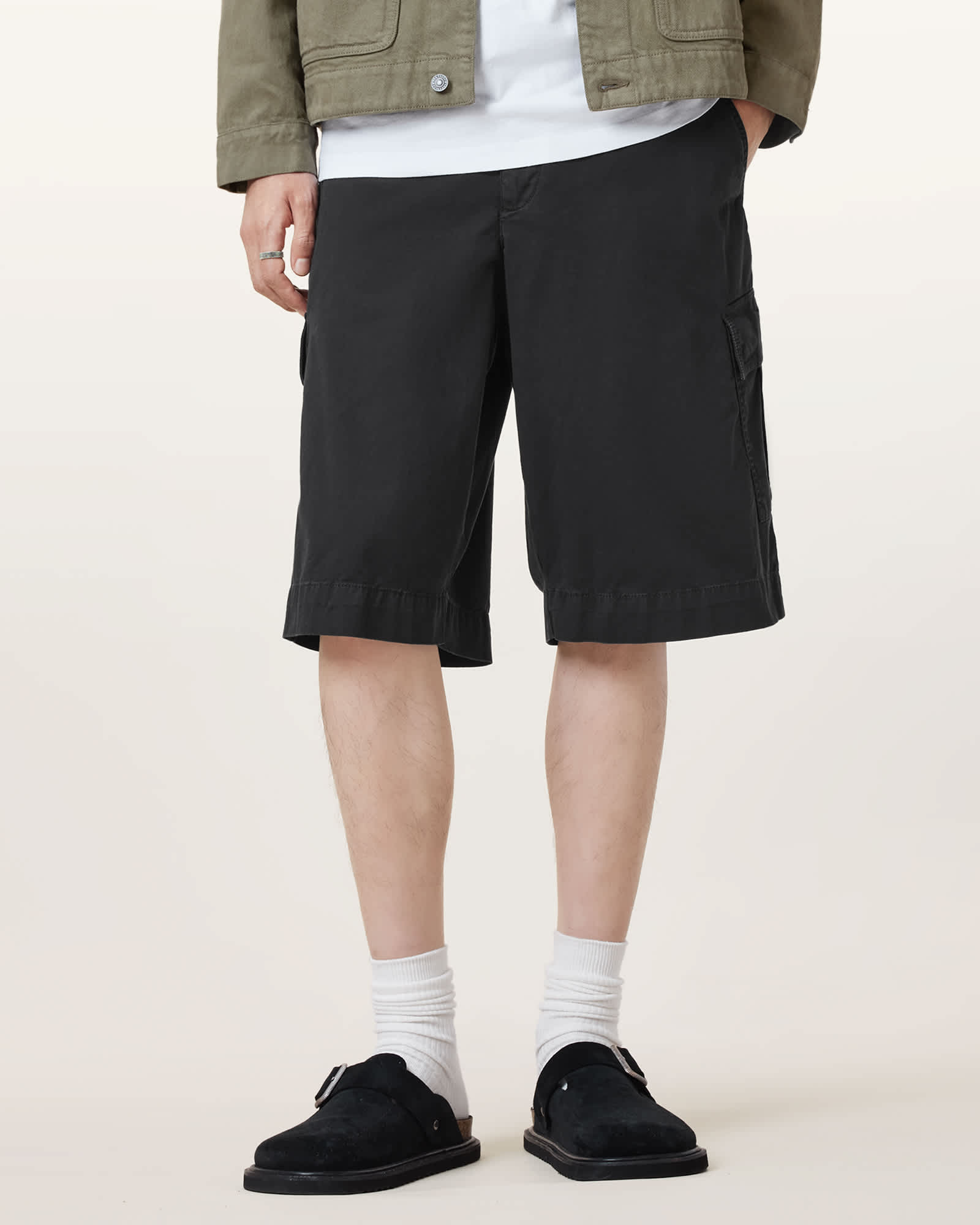All Saints Flynn Cargo Shorts Koto Black