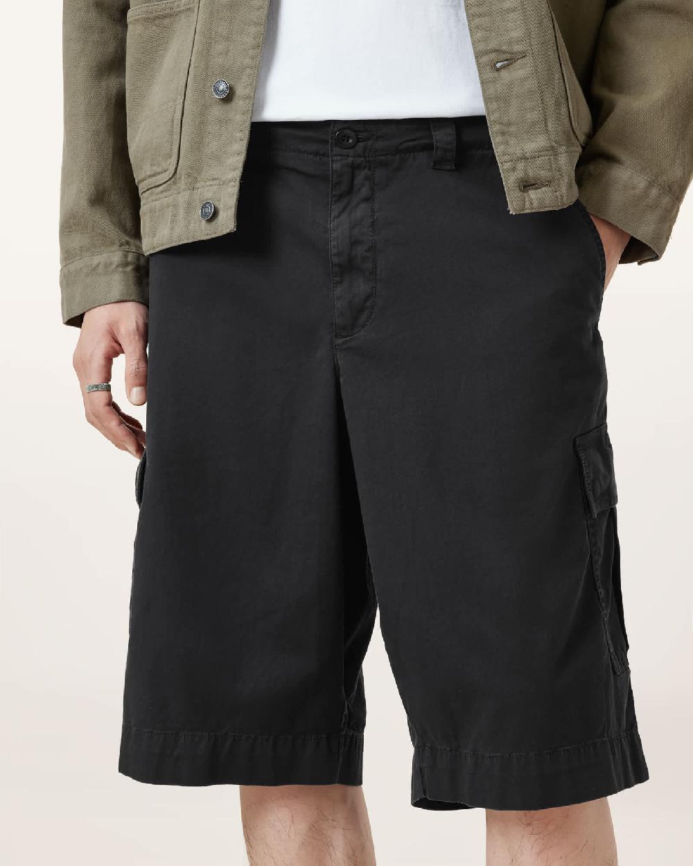 All Saints Flynn Cargo Shorts Koto Black